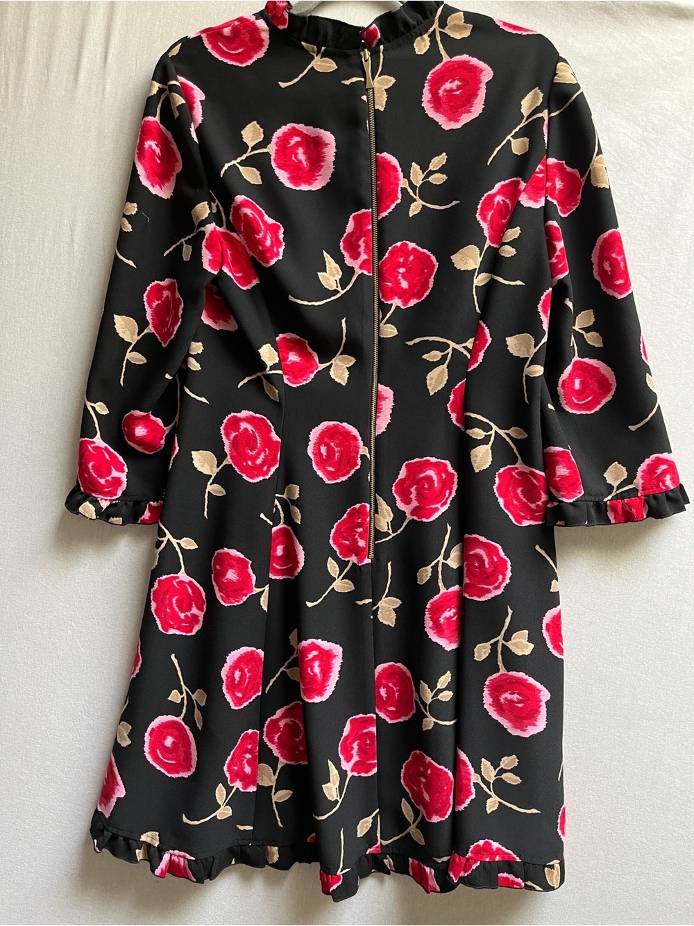 Kate Spade Hazy Rose Floral Mock Neck 3/4 Sleeve Dress Sz 8 - Picture 3 of 10